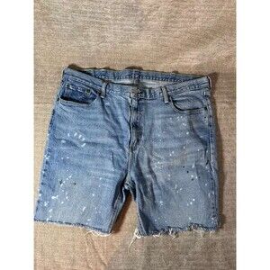 Levi's 541 Vintage Thrased Denim Shorts Men's Size 40 x 30 Paint Splatter